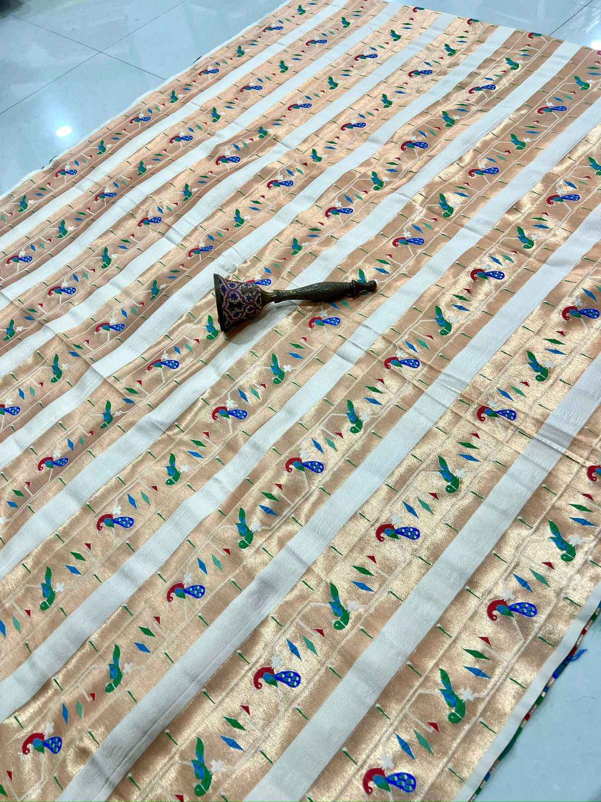 PURE PAITHANI PEACOCK DESIGN PATTA FABRIC AT WHOLESALE PRICE