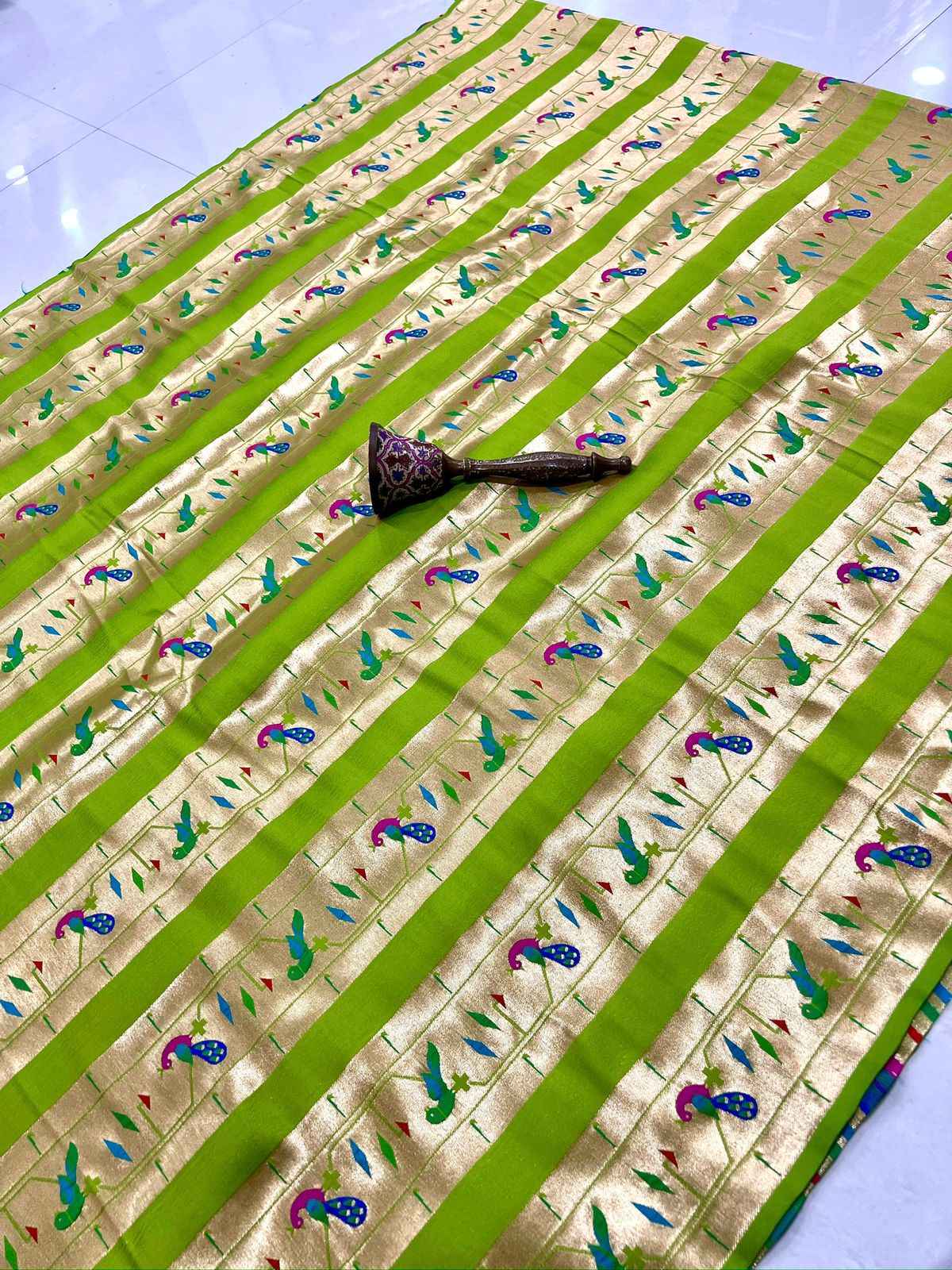 PURE PAITHANI PEACOCK DESIGN PATTA FABRIC AT WHOLESALE PRICE