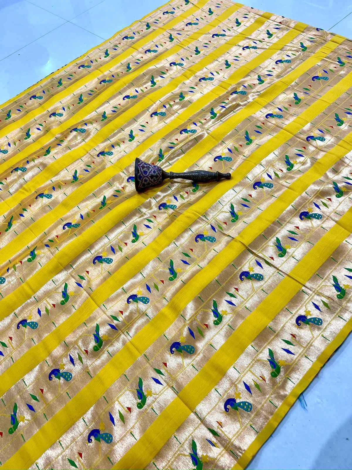 PURE PAITHANI PEACOCK DESIGN PATTA FABRIC AT WHOLESALE PRICE