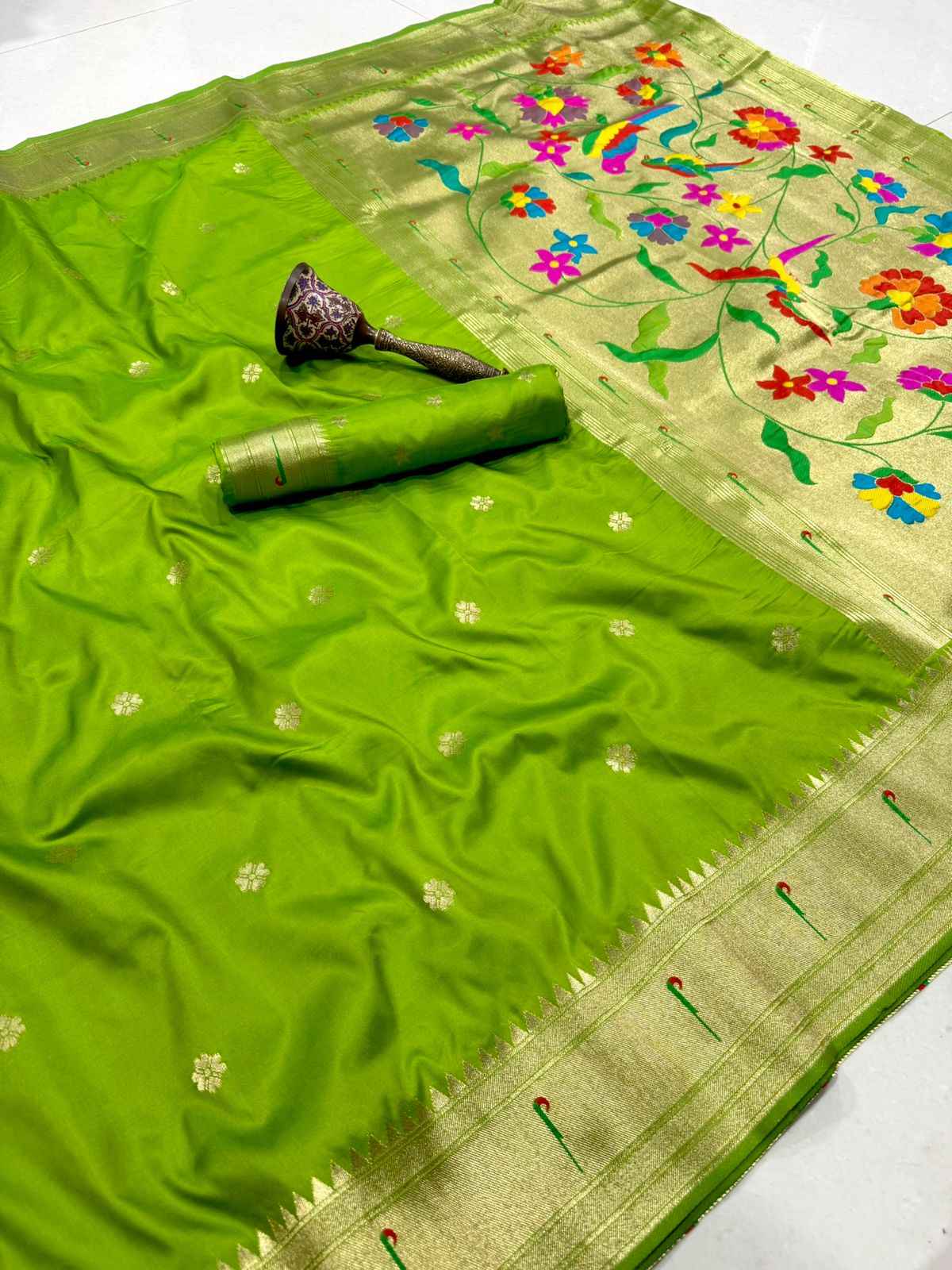 PURE SOFT KANCHIVRAM MUNIYA PETHANI SILK MINA ZARI WEAVING SAREE AT WHOLESALE PRICE