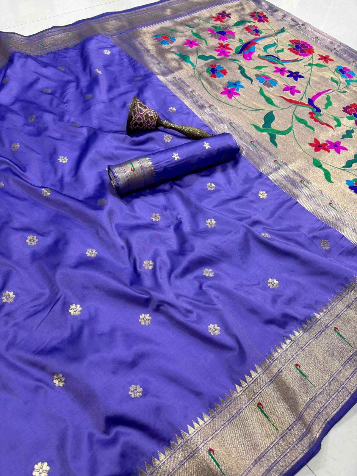 PURE SOFT KANCHIVRAM MUNIYA PETHANI SILK MINA ZARI WEAVING SAREE AT WHOLESALE PRICE