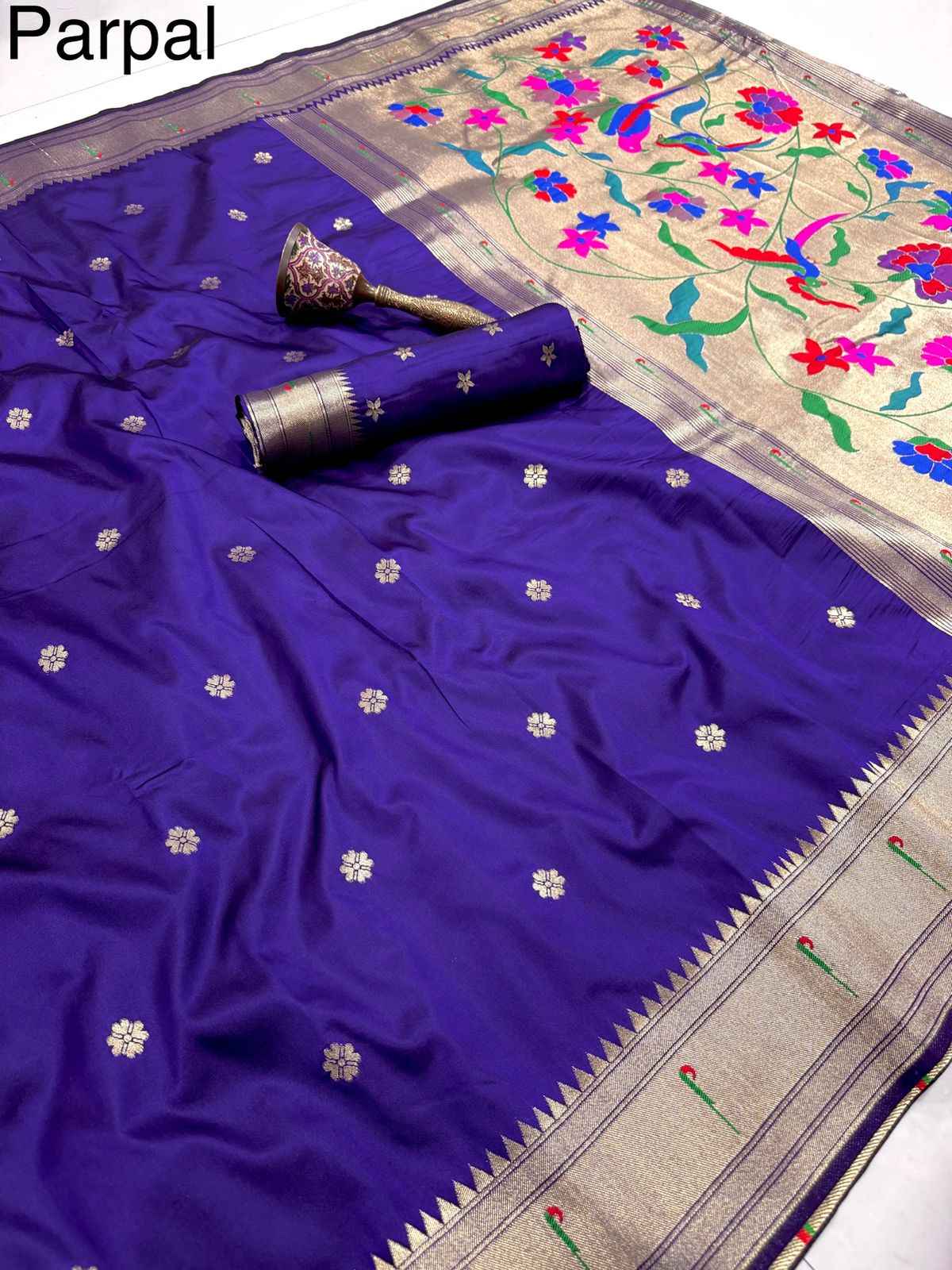 PURE SOFT KANCHIVRAM MUNIYA PETHANI SILK MINA ZARI WEAVING SAREE AT WHOLESALE PRICE