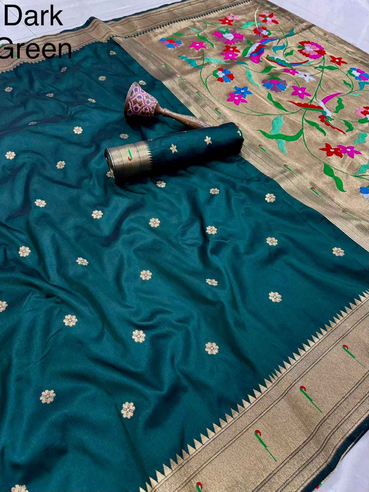 PURE SOFT KANCHIVRAM MUNIYA PETHANI SILK MINA ZARI WEAVING SAREE AT WHOLESALE PRICE