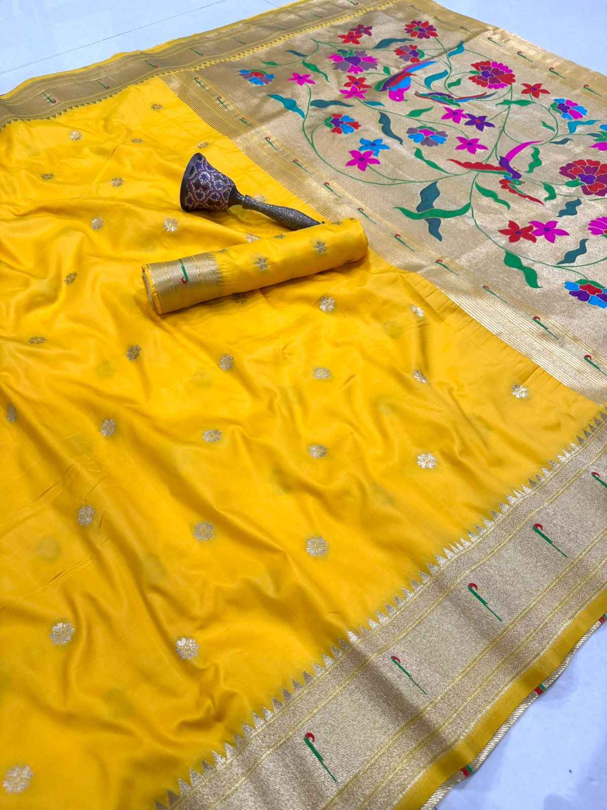 PURE SOFT KANCHIVRAM MUNIYA PETHANI SILK MINA ZARI WEAVING SAREE AT WHOLESALE PRICE