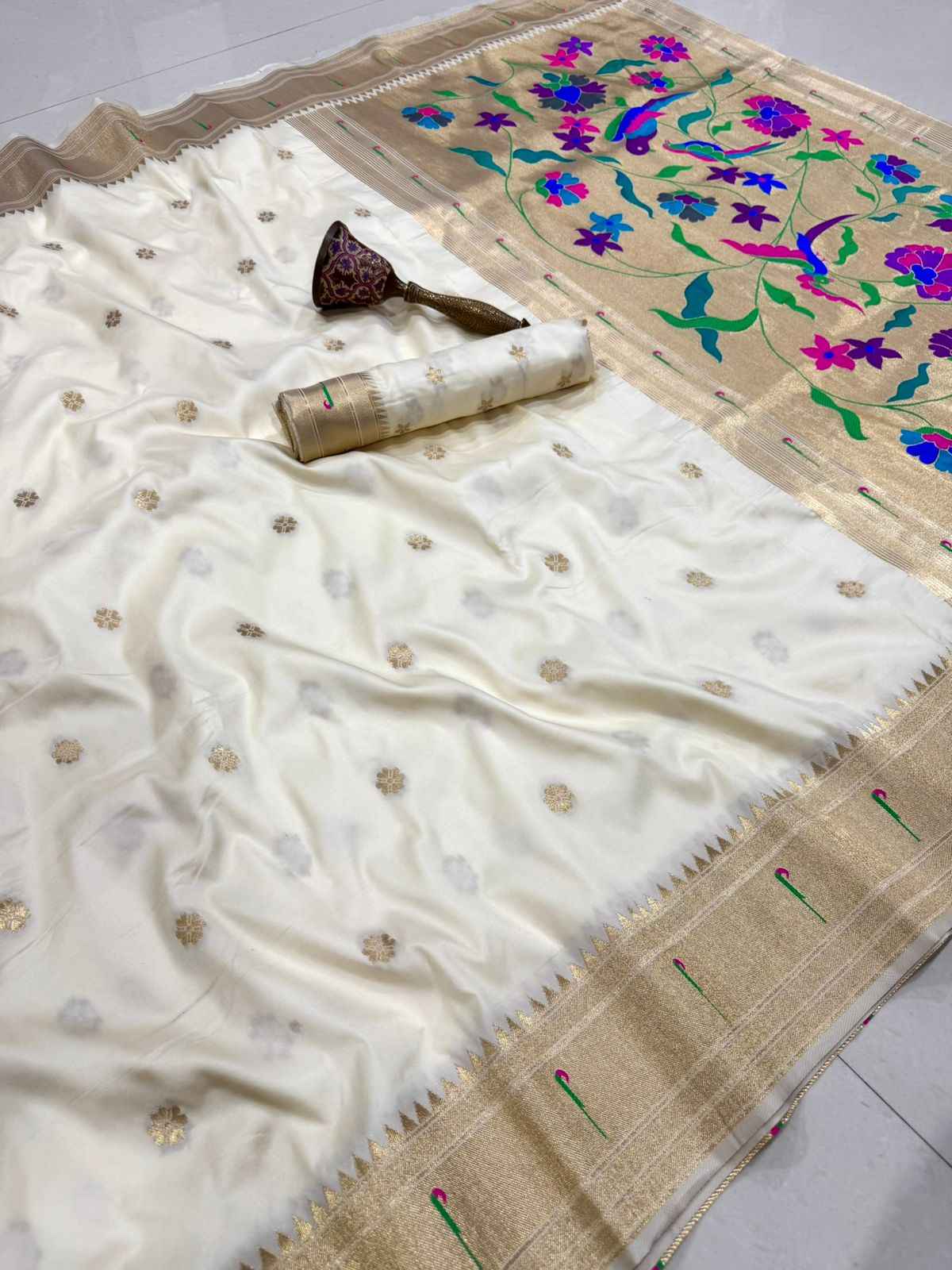 PURE SOFT KANCHIVRAM MUNIYA PETHANI SILK MINA ZARI WEAVING SAREE AT WHOLESALE PRICE