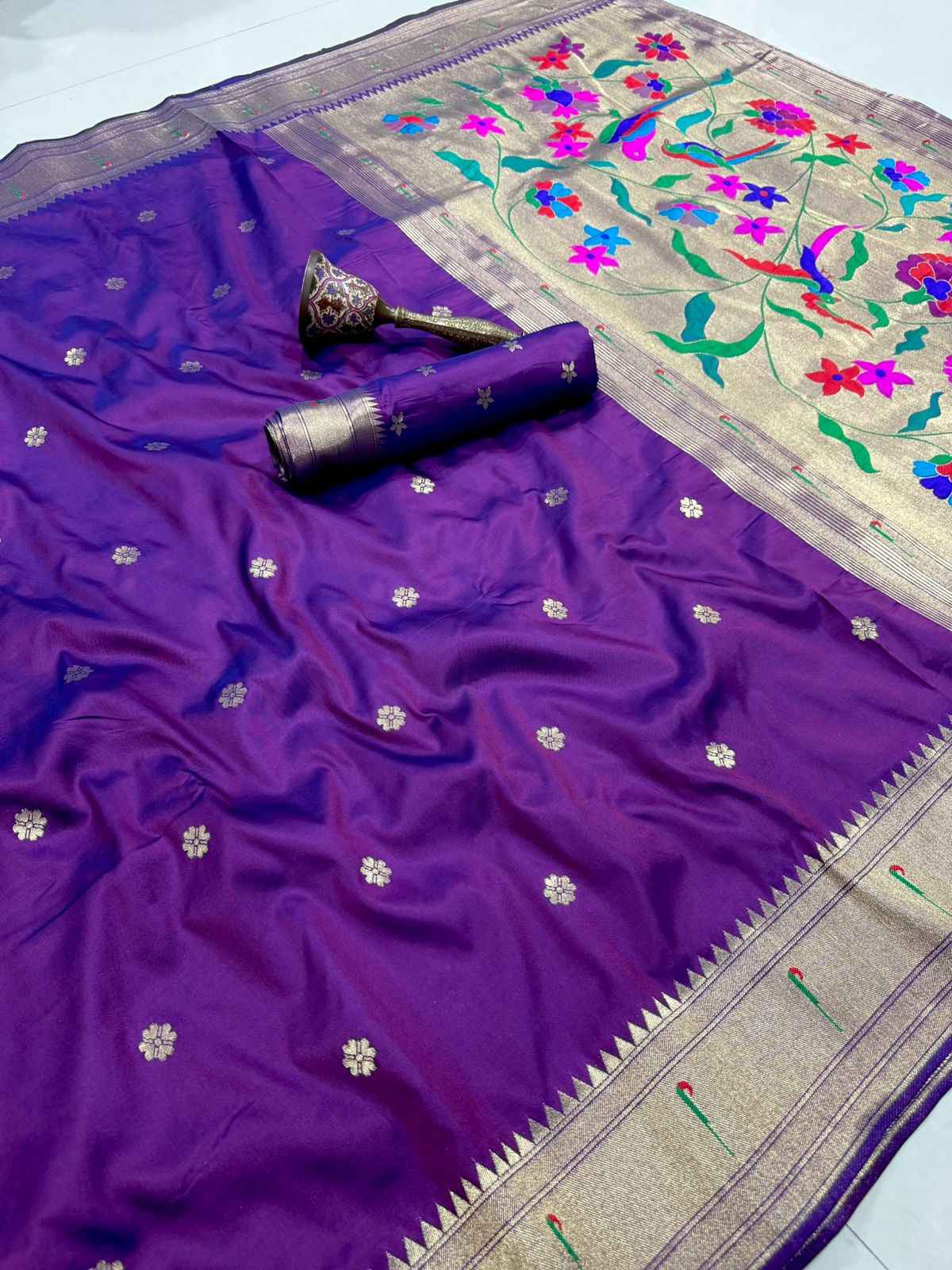 PURE SOFT KANCHIVRAM MUNIYA PETHANI SILK MINA ZARI WEAVING SAREE AT WHOLESALE PRICE