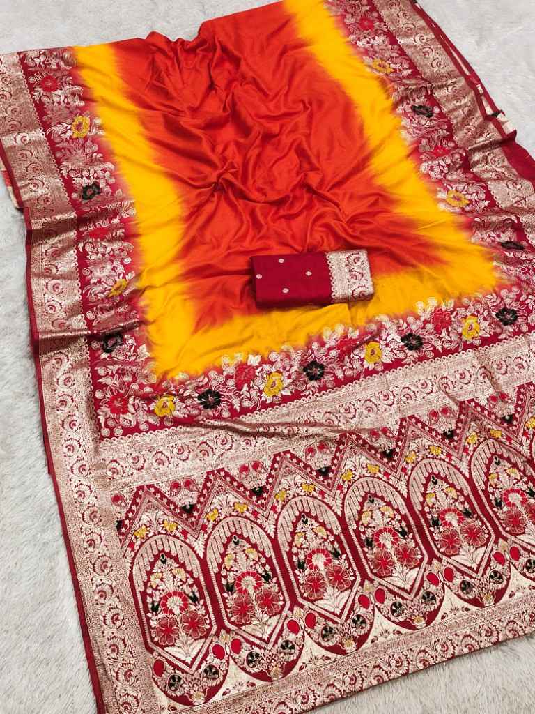 PURE VISCOSE DOLLA SILK SELF MEENAKARI ZARI WEAVING SAREE AT WHOLESALE PRICE