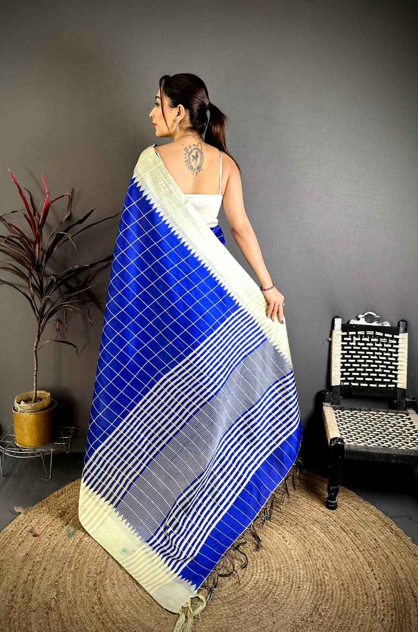 RAW SILK TEMPLE WEAVING BORDER SAREE AT WHOLESALE PRICE
