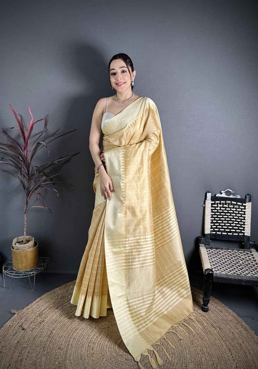 RAW SILK TEMPLE WEAVING BORDER SAREE AT WHOLESALE PRICE