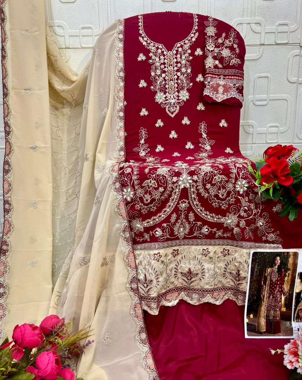 SAJIDA SIGNORA VOL-2 GEORGETTE HEAVY EMBROIDERED PAKISTANI DRESS MATERIAL AT WHOLESALE PRICE