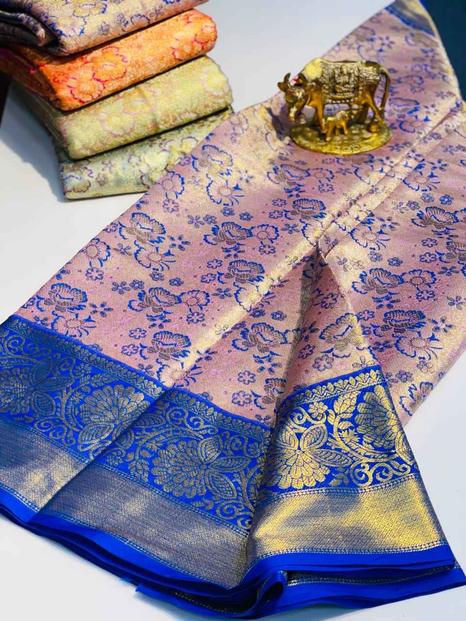  SEMI KANJIVARAM PATTU HANDLOOM WEAVING SAREE AT WHOLESALE PRICE