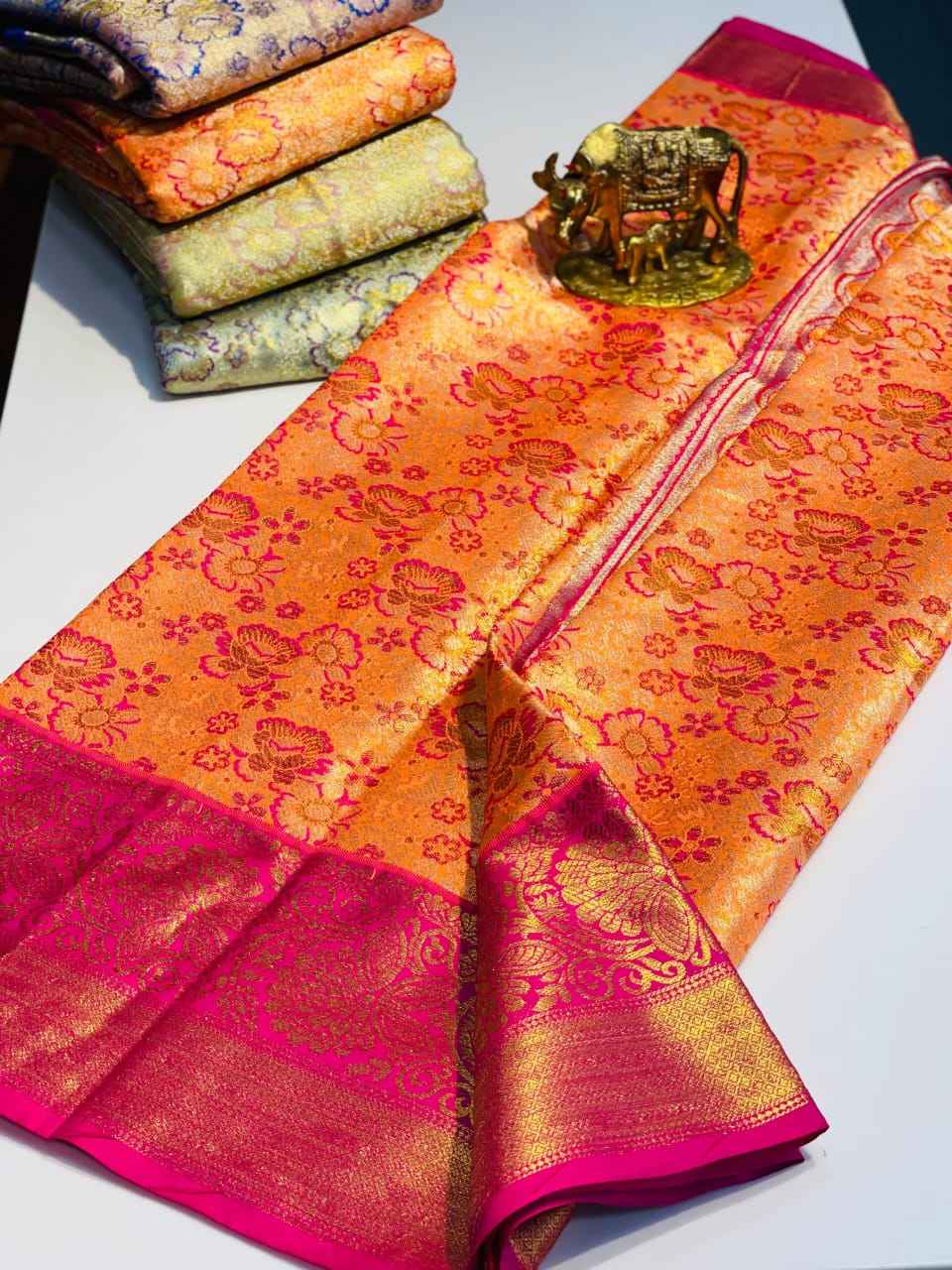  SEMI KANJIVARAM PATTU HANDLOOM WEAVING SAREE AT WHOLESALE PRICE