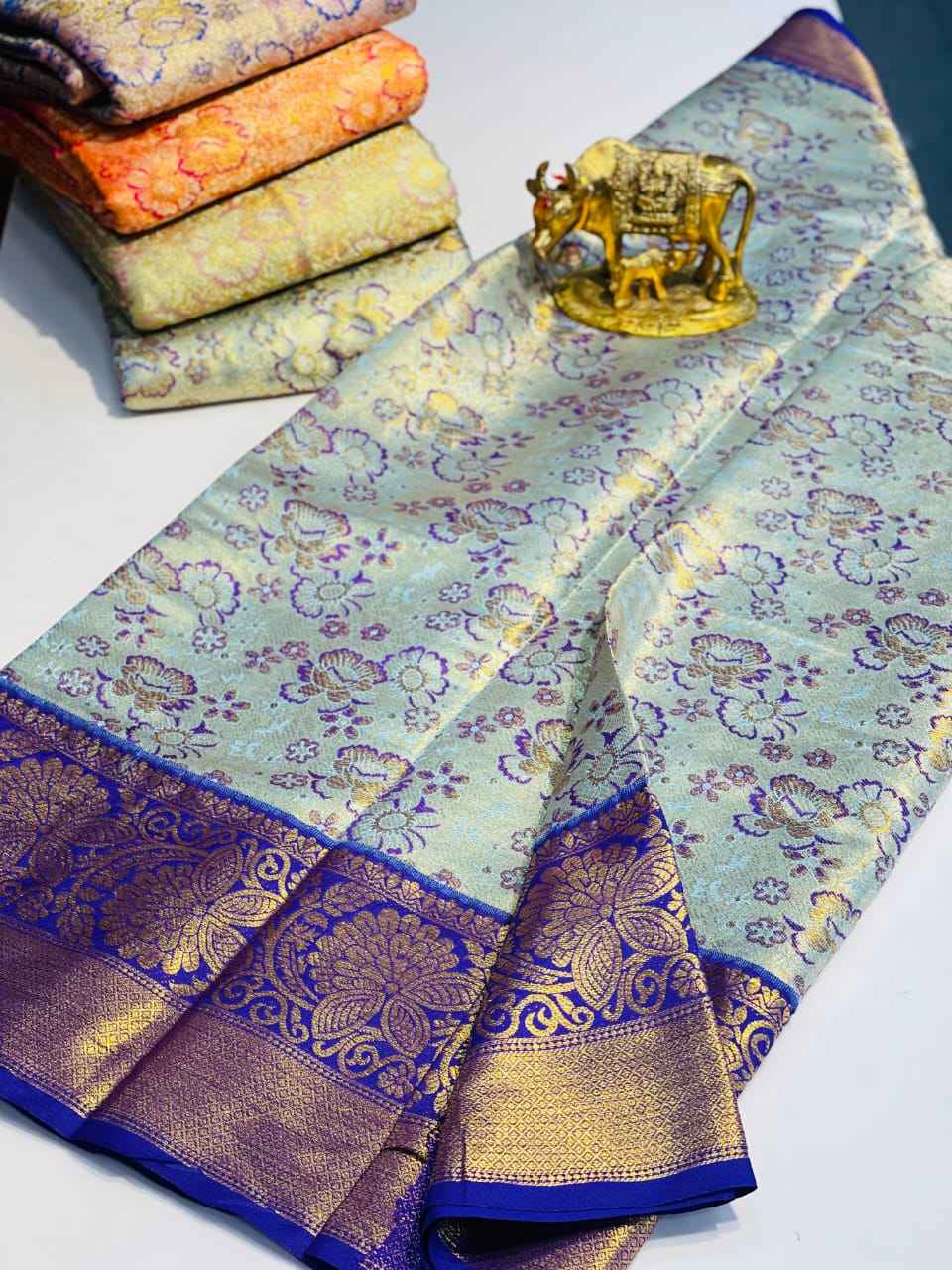  SEMI KANJIVARAM PATTU HANDLOOM WEAVING SAREE AT WHOLESALE PRICE
