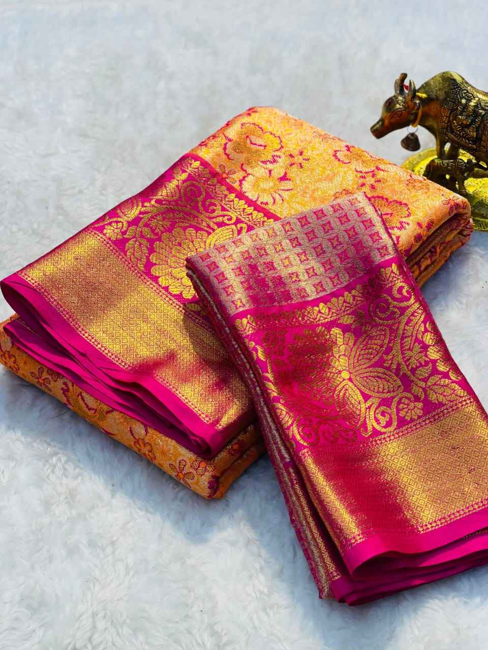 SEMI KANJIVARAM PATTU HANDLOOM WEAVING SAREE AT WHOLESALE PRICE