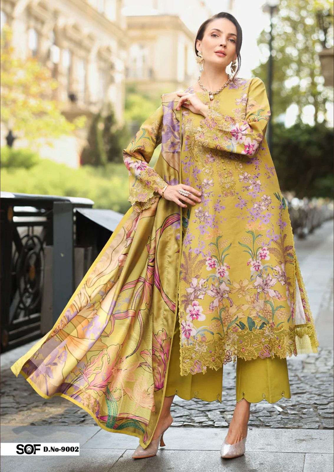 SHREE OM FABSAIRA RIZWAN VOL-9 LAWN PRINTED DRESS MATERIAL AT WHOLESALE PRICE
