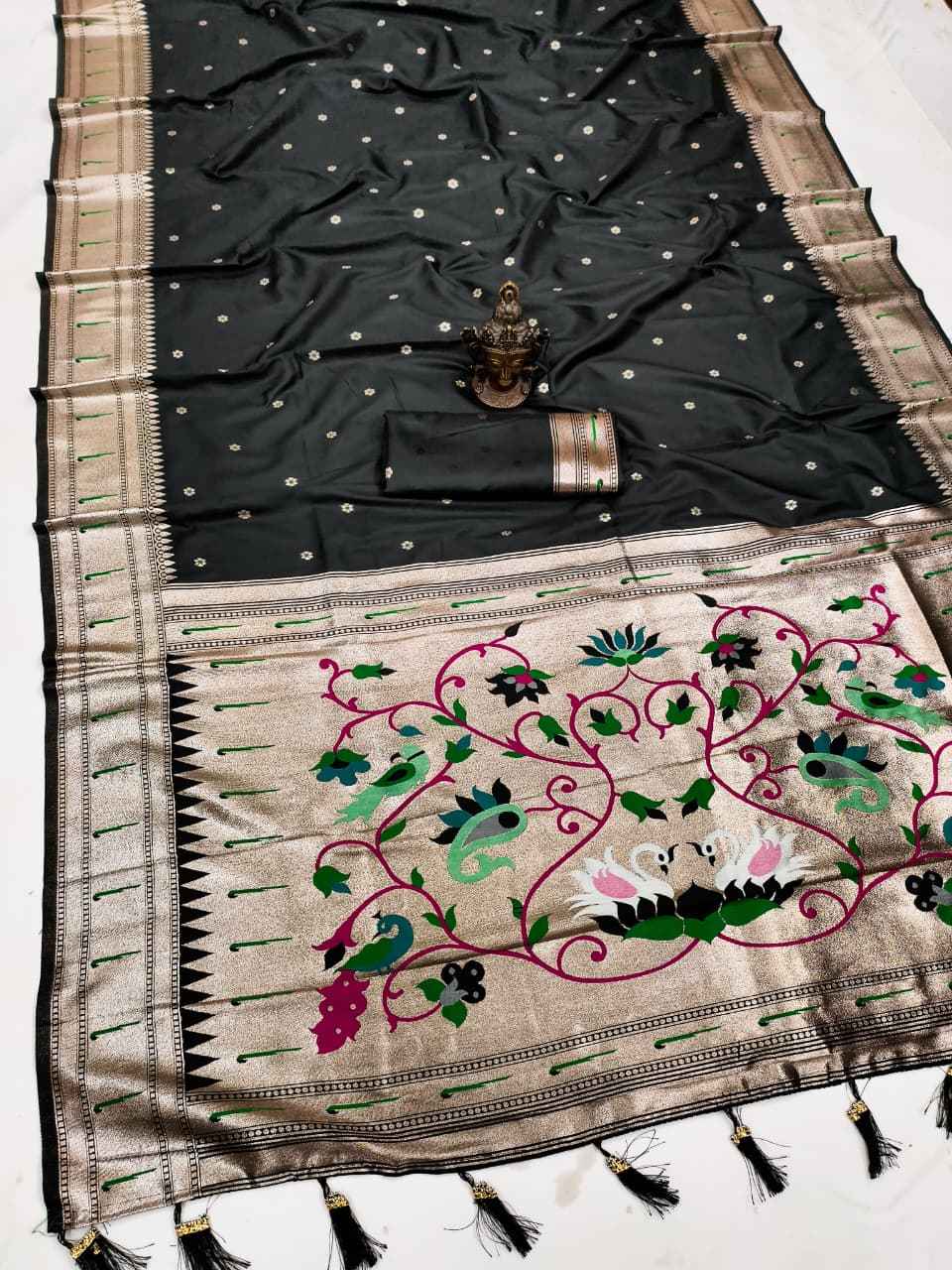 SOFT AND PURE BANARASI SILK SELF ZARI WEAVING MUNIYA PAITHANI SAREE AT WHOLESALE PRICE