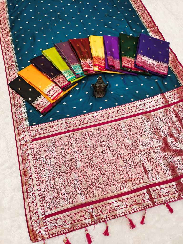 SOFT AND PURE BANARASI SILK SELF ZARI WEAVING SAREE 2 AT WHOLESALE PRICE
