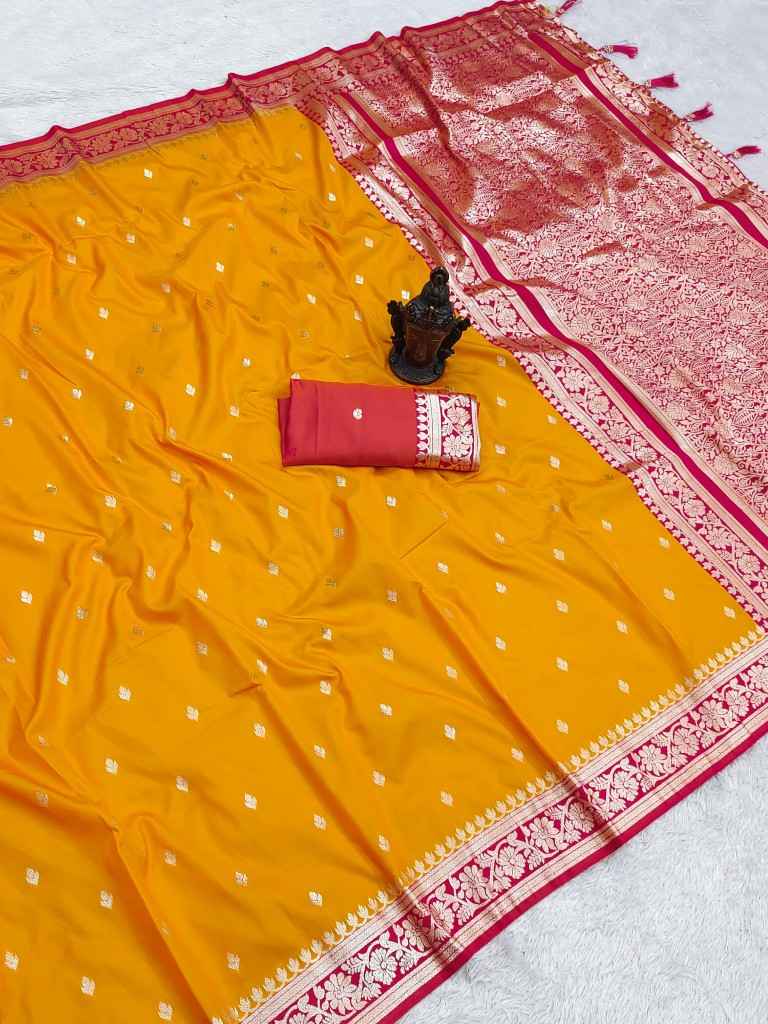 SOFT AND PURE BANARASI SILK SELF ZARI WEAVING SAREE 2 AT WHOLESALE PRICE