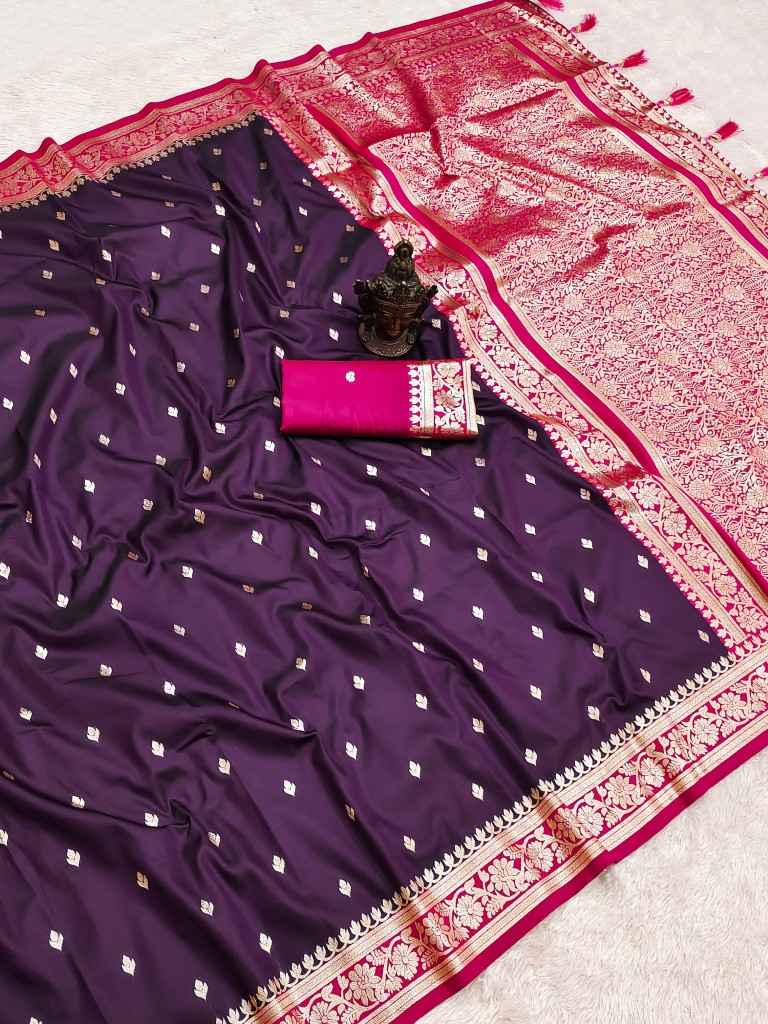 SOFT AND PURE BANARASI SILK SELF ZARI WEAVING SAREE 2 AT WHOLESALE PRICE