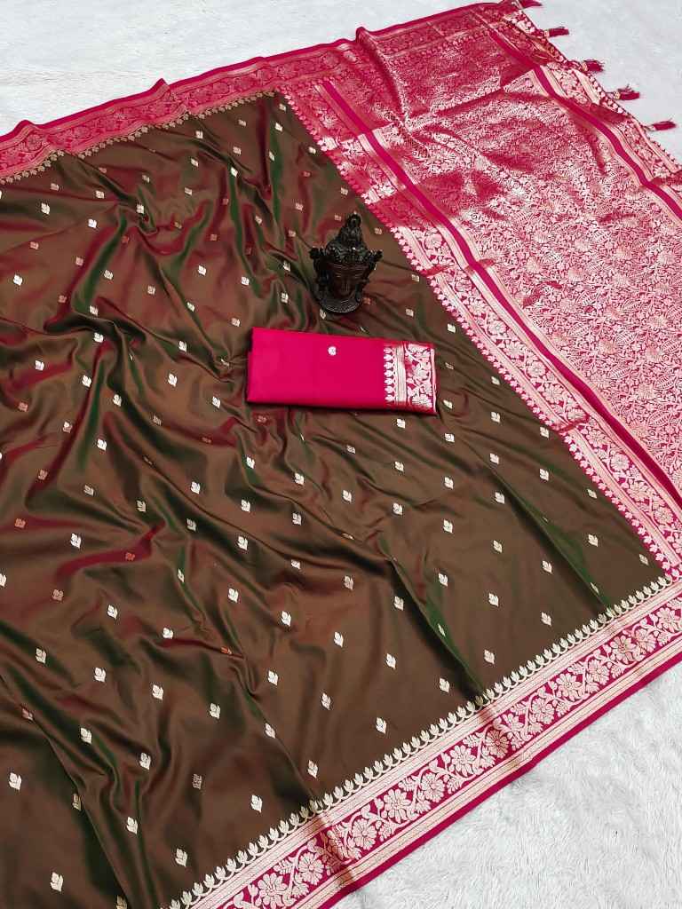 SOFT AND PURE BANARASI SILK SELF ZARI WEAVING SAREE 2 AT WHOLESALE PRICE