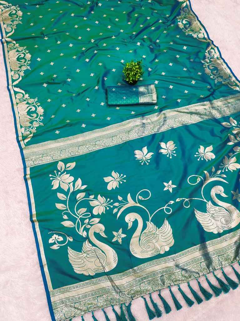 SOFT BANARASI WITH ZARI WEAVING SILK SAREE 1 AT WHOLESALE PRICE