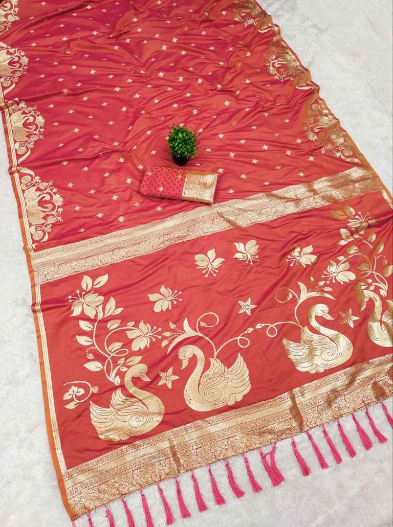 SOFT BANARASI WITH ZARI WEAVING SILK SAREE 1 AT WHOLESALE PRICE