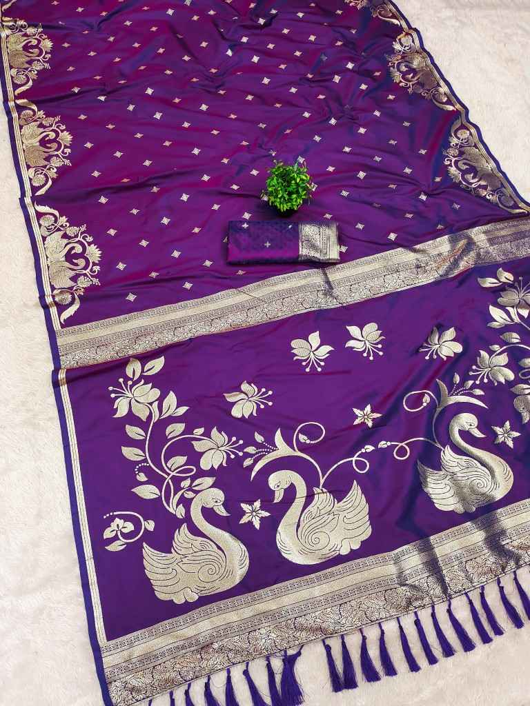 SOFT BANARASI WITH ZARI WEAVING SILK SAREE 1 AT WHOLESALE PRICE