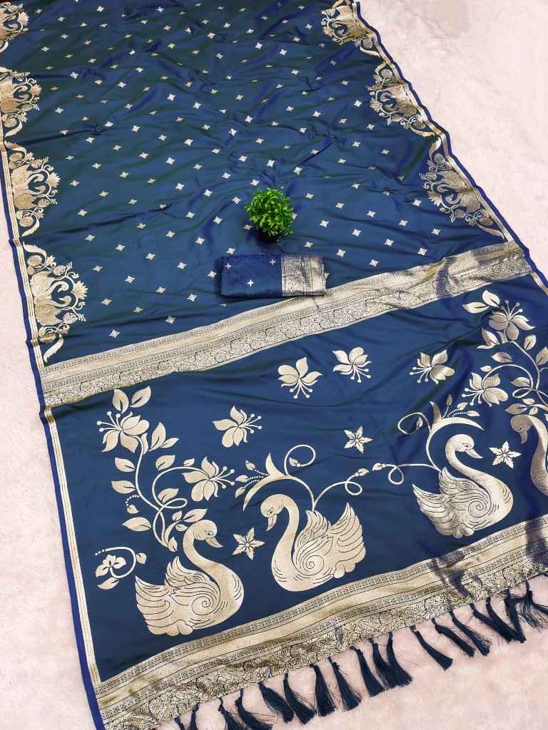 SOFT BANARASI WITH ZARI WEAVING SILK SAREE 1 AT WHOLESALE PRICE