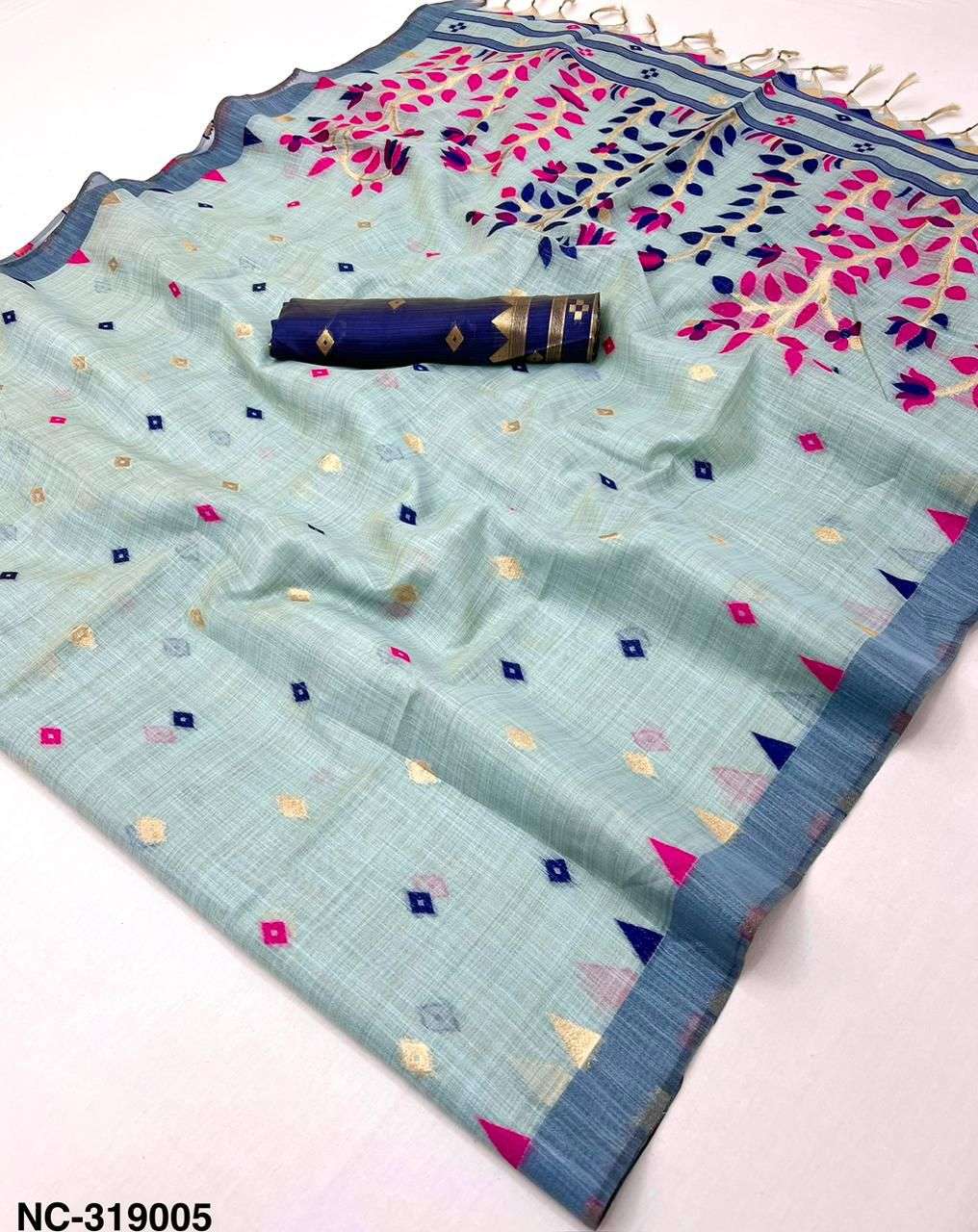 SOFT COTTON JAMDANI STYLE WEAVING SAREE AT WHOLESALE PRICE