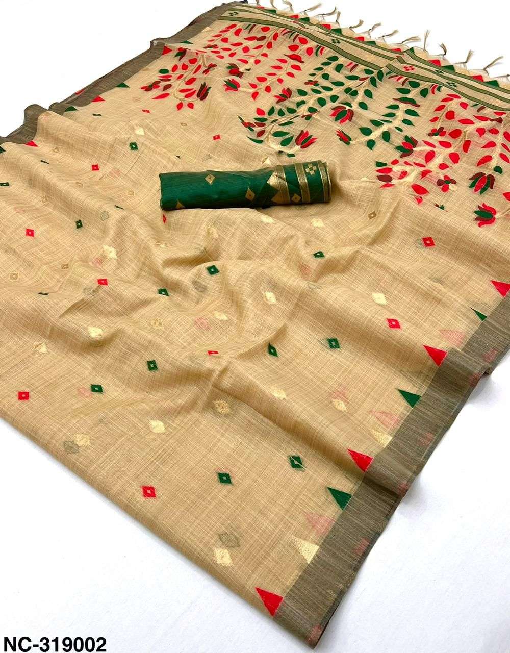 SOFT COTTON JAMDANI STYLE WEAVING SAREE AT WHOLESALE PRICE