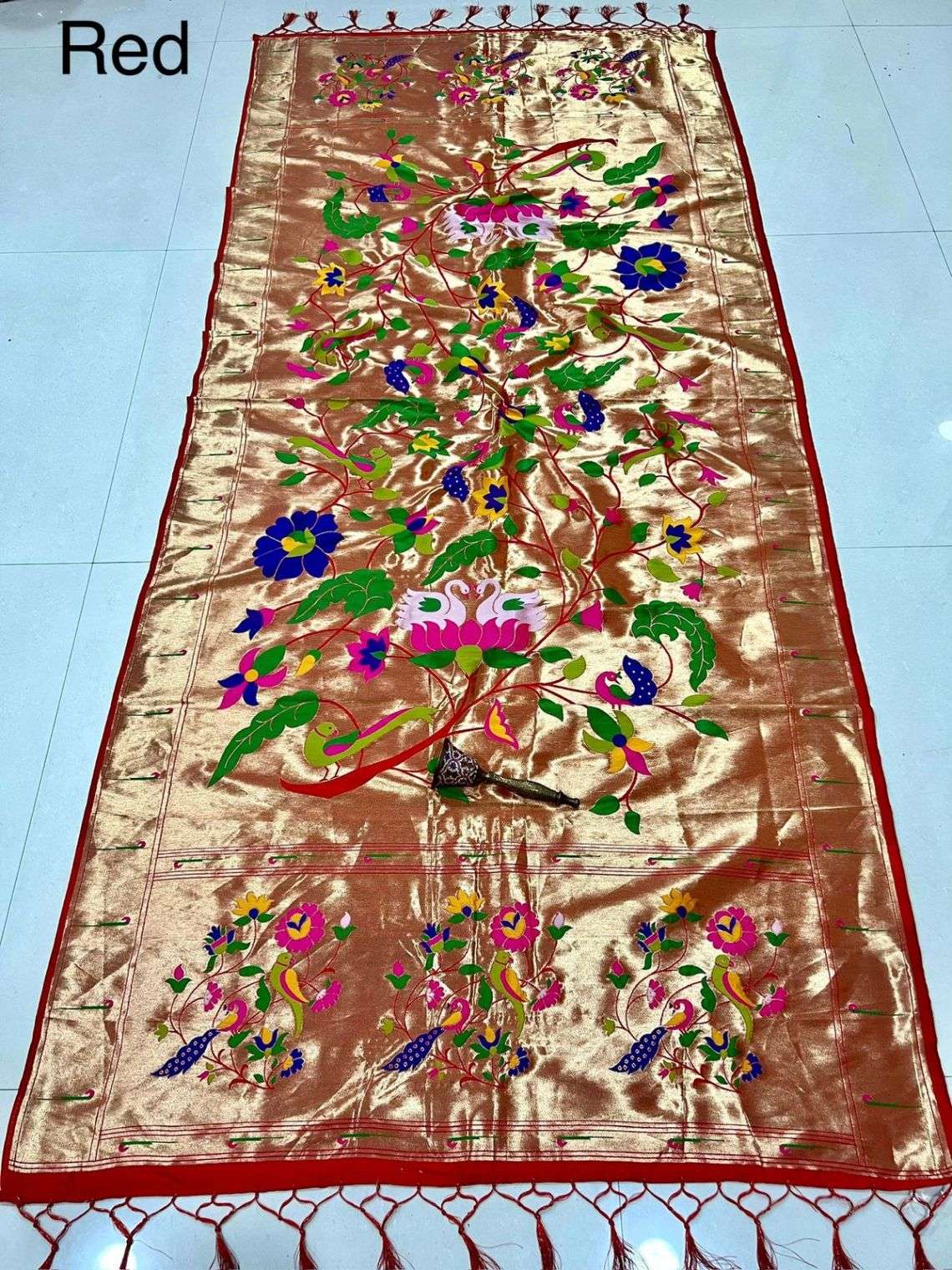 SOFT JARI AND SILK PARROT AND PEACOCK DESIGN PAITHANI DUPATTA AT WHOLESALE PRICE