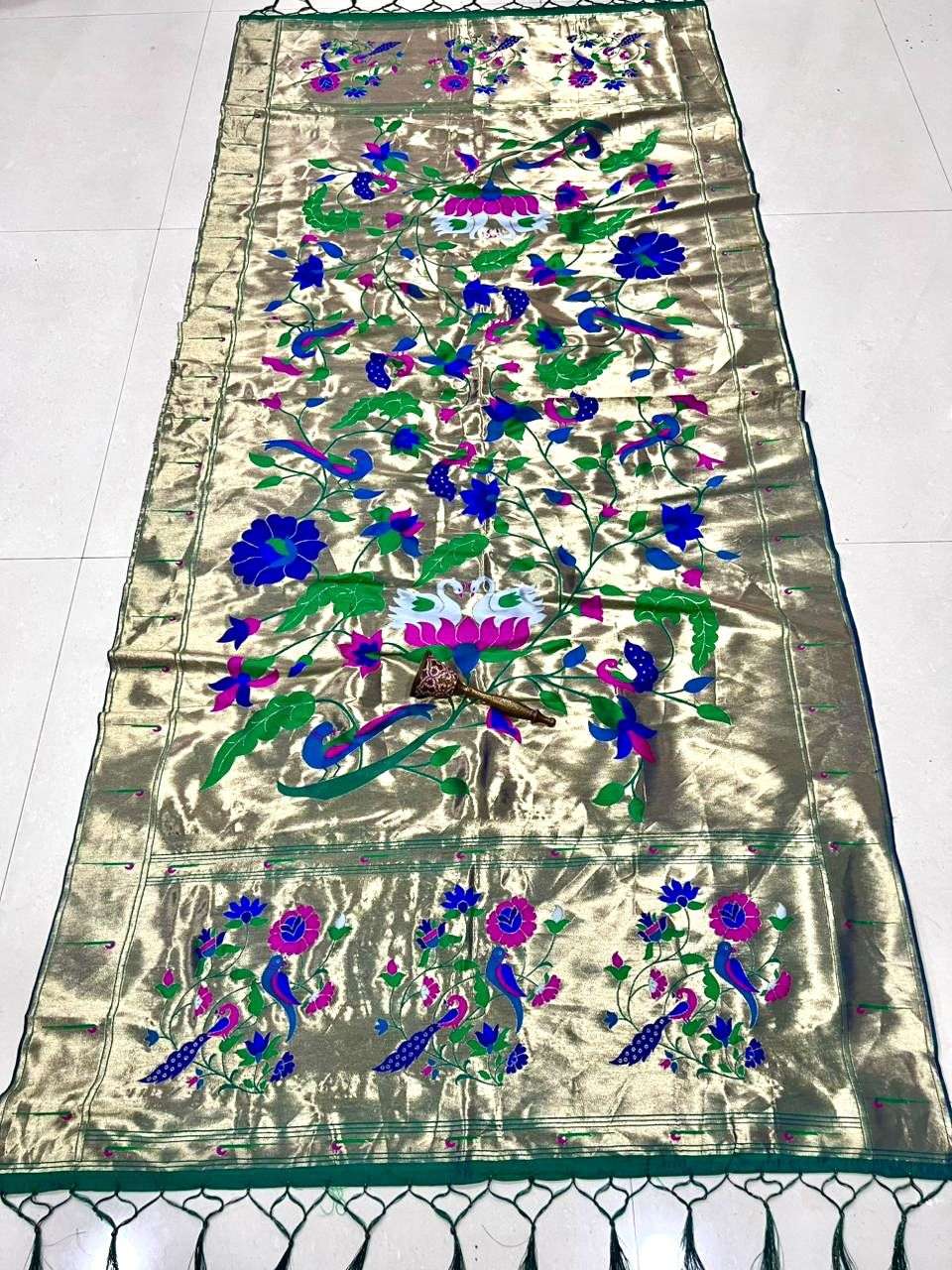 SOFT JARI AND SILK PARROT AND PEACOCK DESIGN PAITHANI DUPATTA AT WHOLESALE PRICE