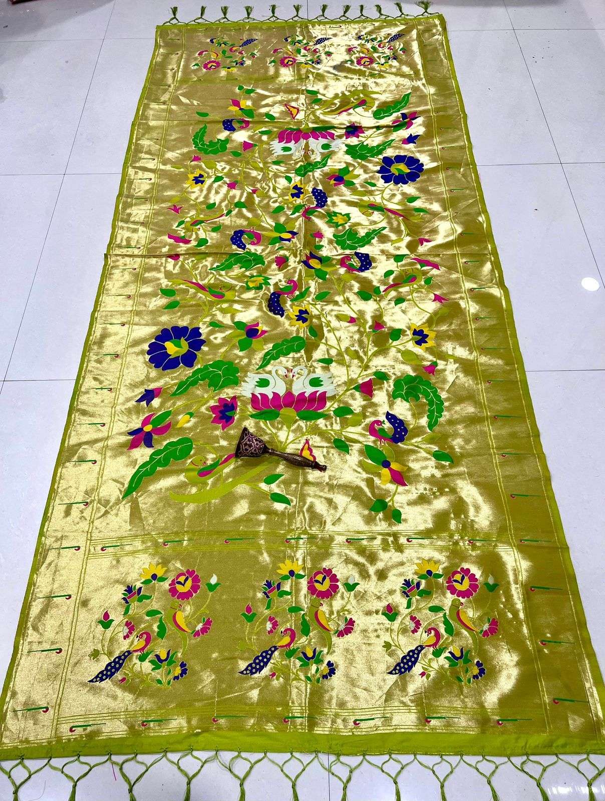 SOFT JARI AND SILK PARROT AND PEACOCK DESIGN PAITHANI DUPATTA AT WHOLESALE PRICE