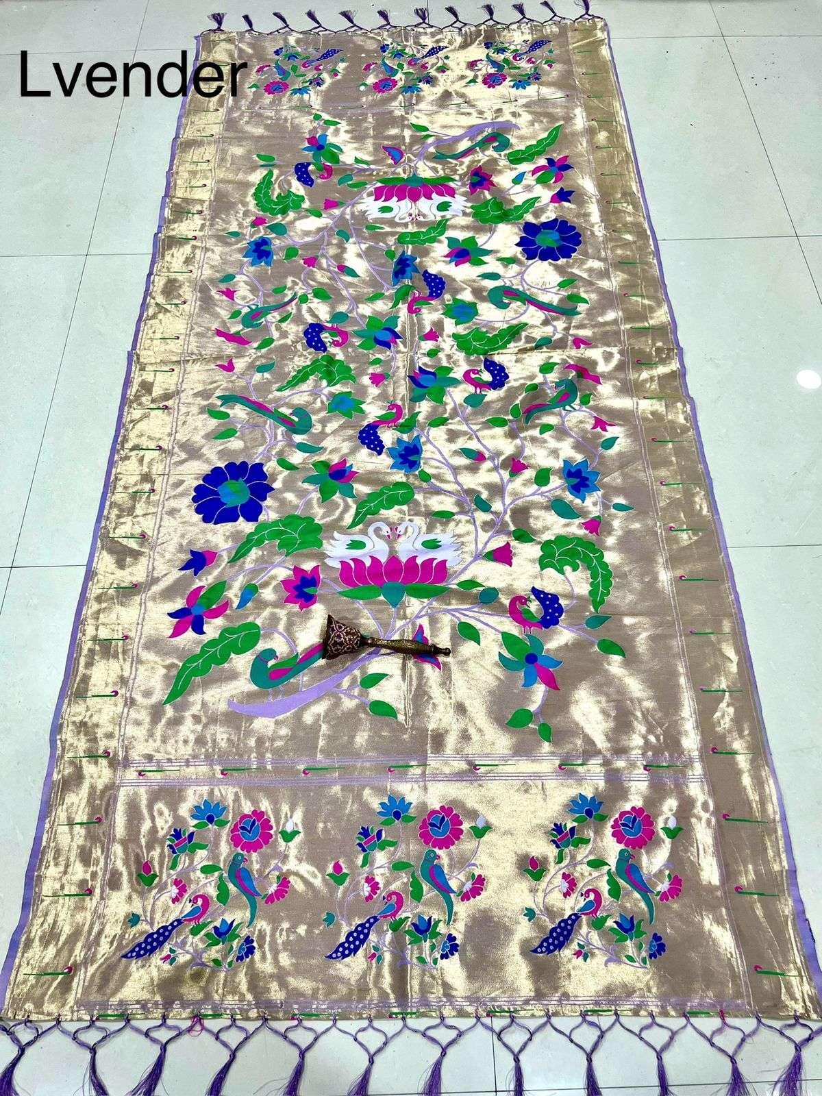 SOFT JARI AND SILK PARROT AND PEACOCK DESIGN PAITHANI DUPATTA AT WHOLESALE PRICE