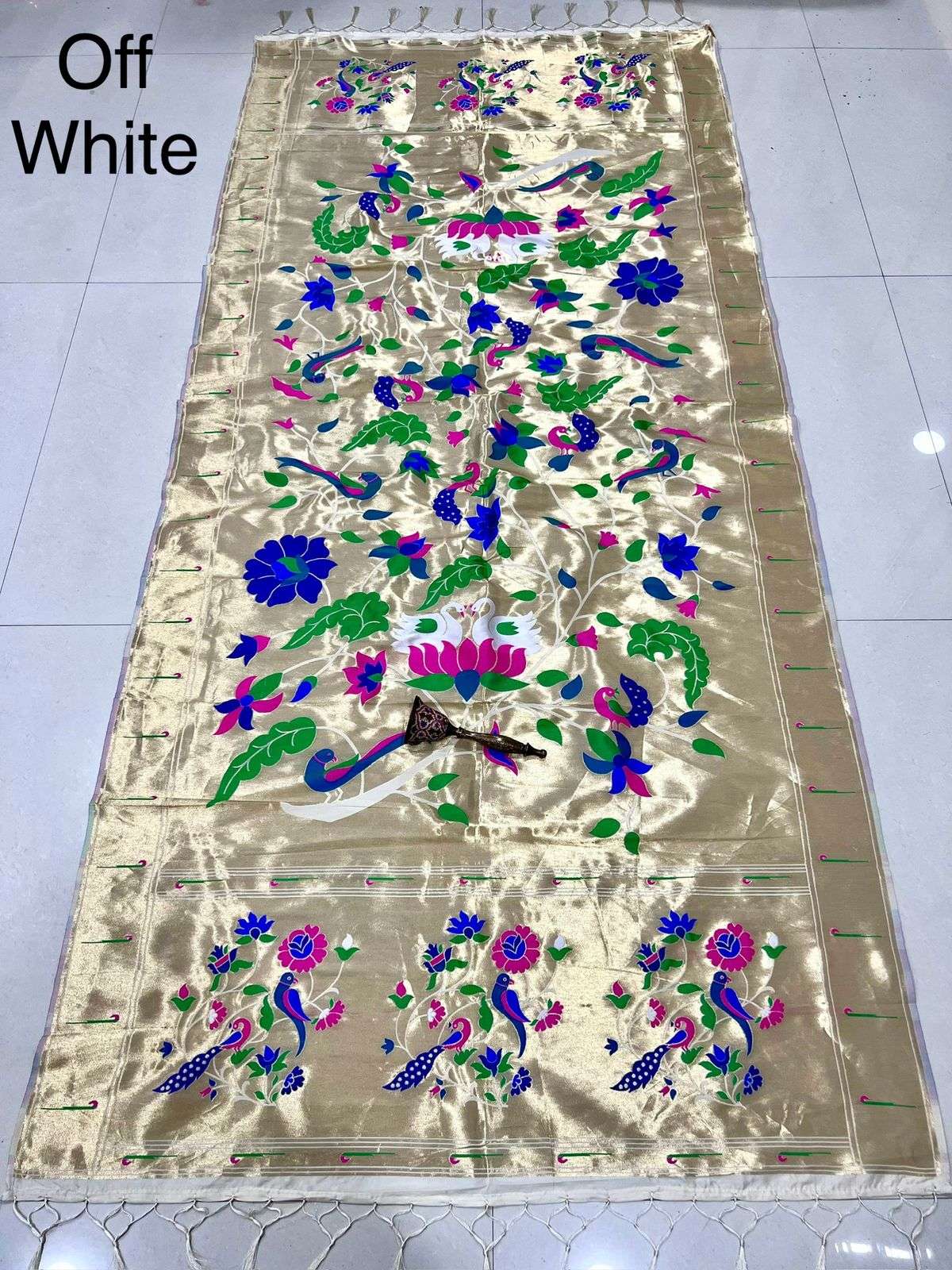 SOFT JARI AND SILK PARROT AND PEACOCK DESIGN PAITHANI DUPATTA AT WHOLESALE PRICE