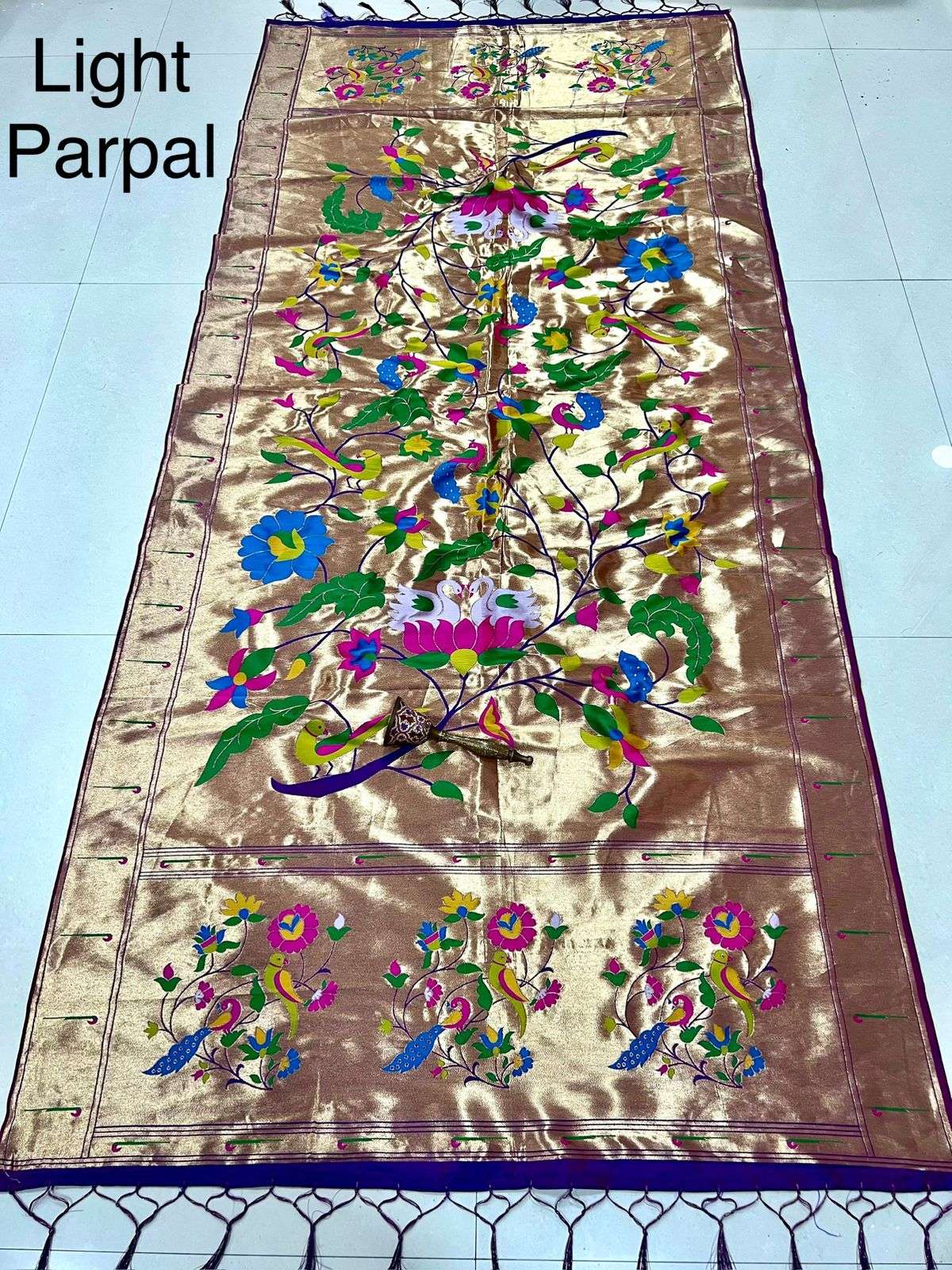 SOFT JARI AND SILK PARROT AND PEACOCK DESIGN PAITHANI DUPATTA AT WHOLESALE PRICE