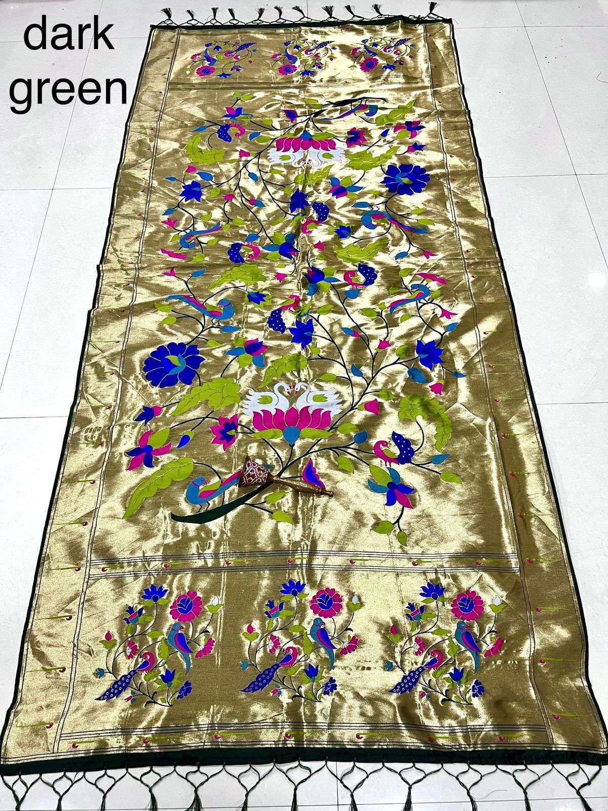 SOFT JARI AND SILK PARROT AND PEACOCK DESIGN PAITHANI DUPATTA AT WHOLESALE PRICE