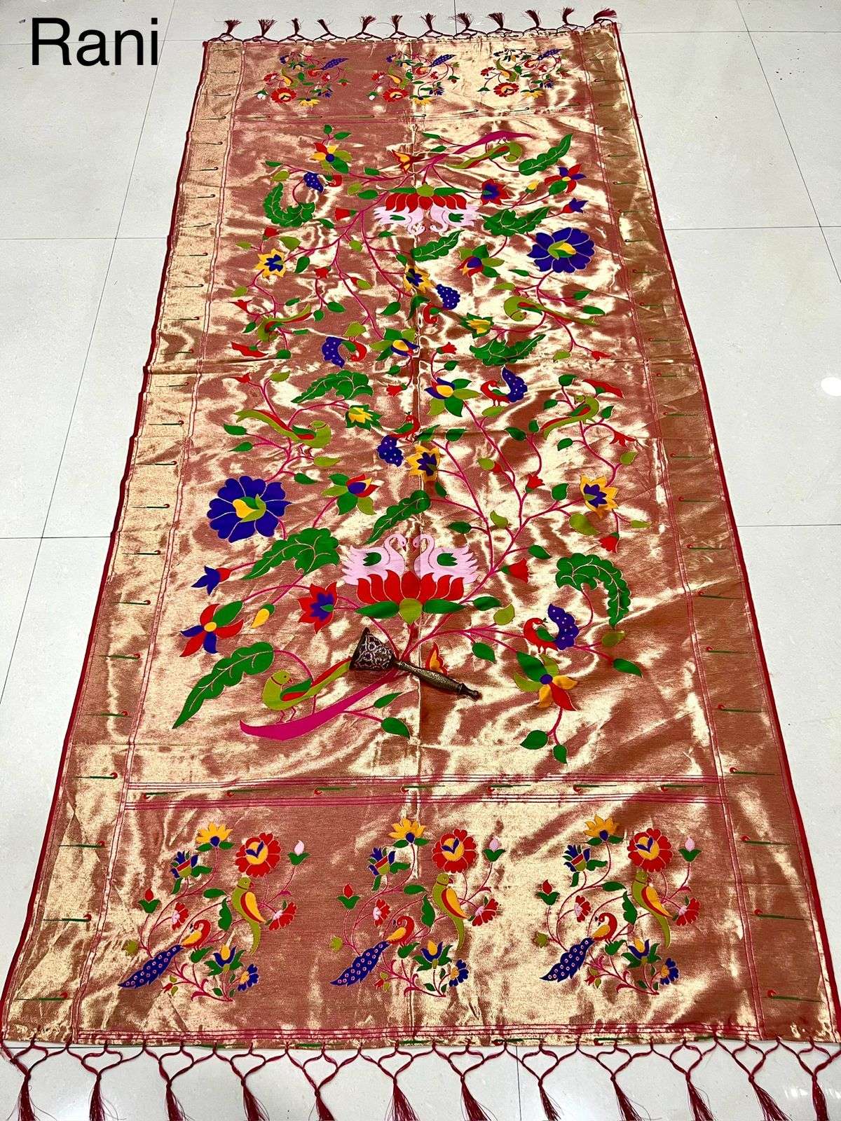 SOFT JARI AND SILK PARROT AND PEACOCK DESIGN PAITHANI DUPATTA AT WHOLESALE PRICE