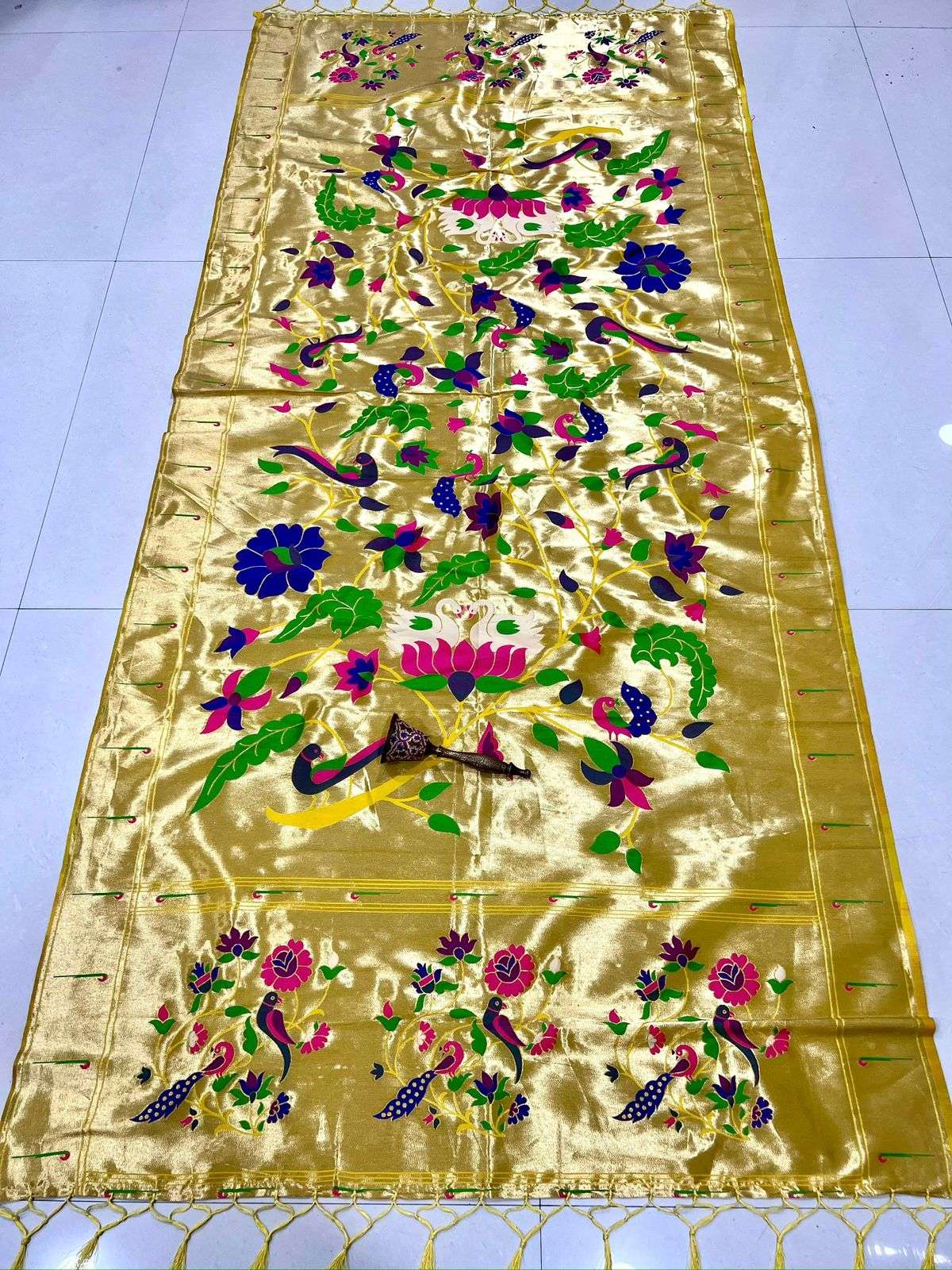 SOFT JARI AND SILK PARROT AND PEACOCK DESIGN PAITHANI DUPATTA AT WHOLESALE PRICE