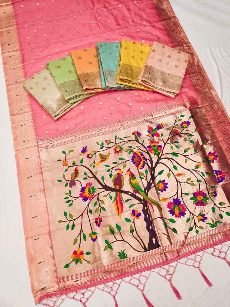 SOFT LUSTROUS ORGANZA SILK PAITHANI SAREE AT WHOLESALE PRICE