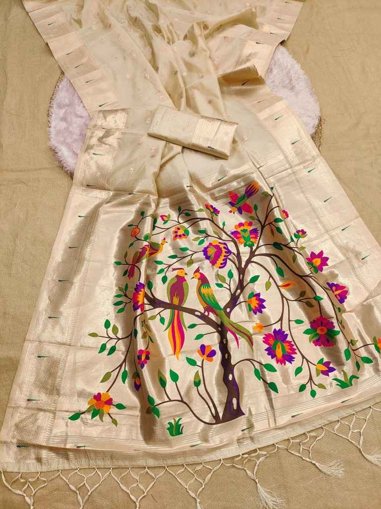 SOFT LUSTROUS ORGANZA SILK PAITHANI SAREE AT WHOLESALE PRICE