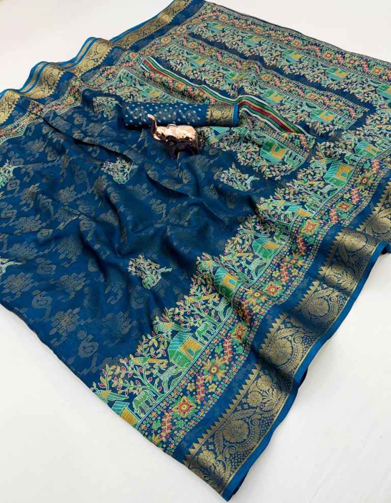SOFT SEMI PASHMINA GEORGETTE JACQUARD WEAVING SAREE AT WHOLESALE PRICE