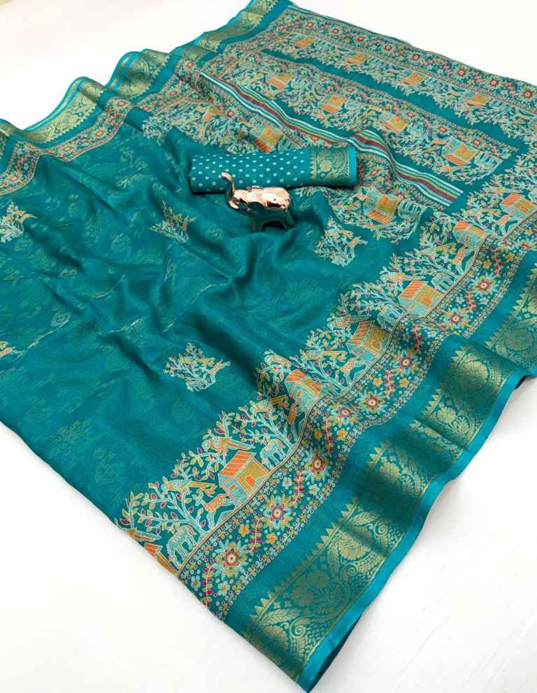 SOFT SEMI PASHMINA GEORGETTE JACQUARD WEAVING SAREE AT WHOLESALE PRICE