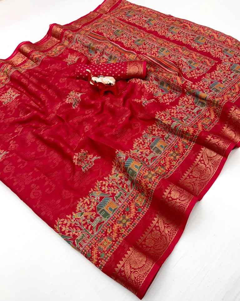 SOFT SEMI PASHMINA GEORGETTE JACQUARD WEAVING SAREE AT WHOLESALE PRICE