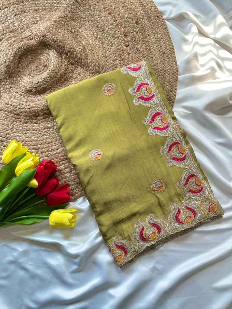 SOFT GEORGETTE SILK EMBROIDERY WORK SAREE AT WHOLESALE PRICE