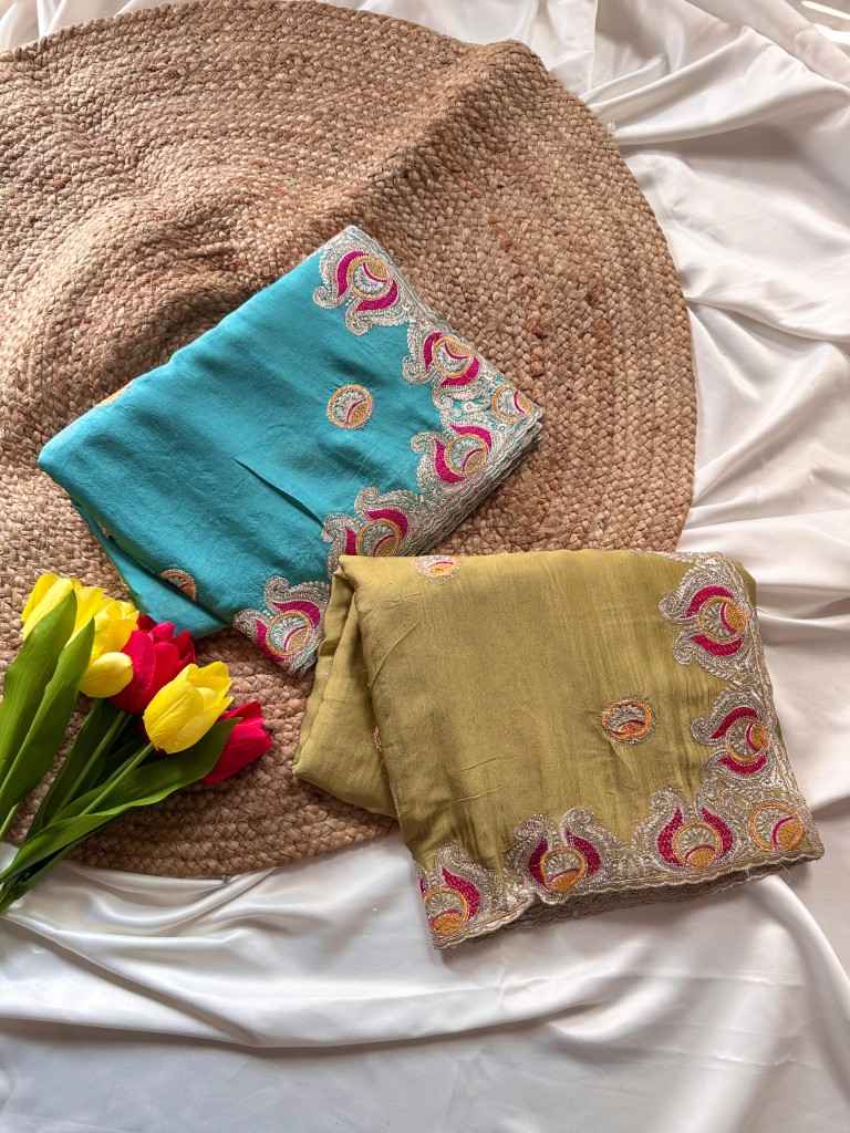 SOFT GEORGETTE SILK EMBROIDERY WORK SAREE AT WHOLESALE PRICE