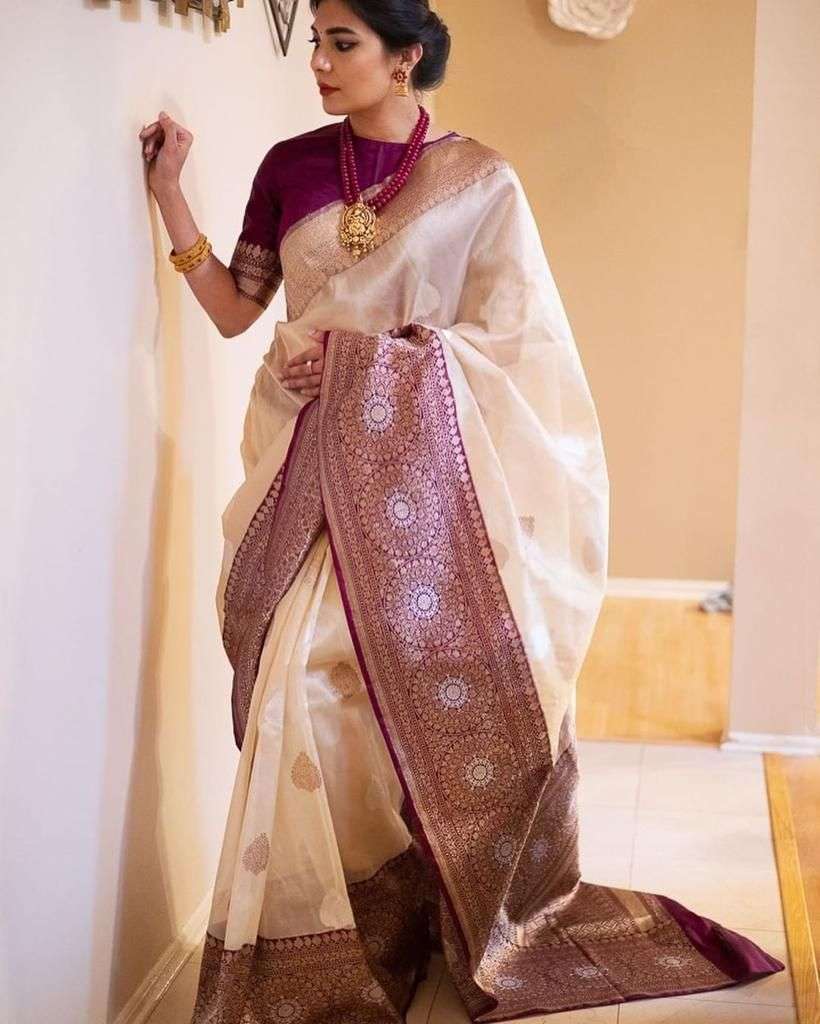 SOFT SILK PURE GOLD ZARI JACQUARD WORK SAREE CODE 284 AT WHOLESALE PRICE