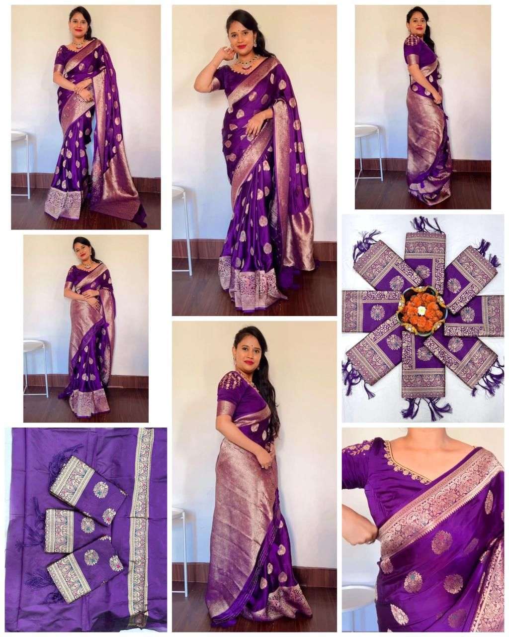 SOFT SILK RICH PALLU AND JACQUARD WORK SAREE CODE 6074 AT WHOLESALE PRICE