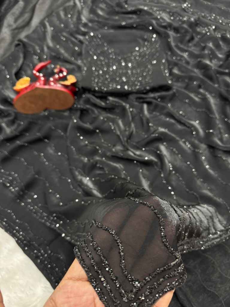 SOFT SPACE SILK DAIMOND WORK SAREE AT WHOLESALE PRICE