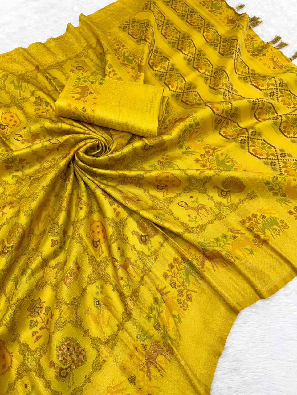 TISSUE SILK ZARI WEAVING PICHWAI SAREE AT WHOLESALE PRICE